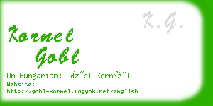 kornel gobl business card